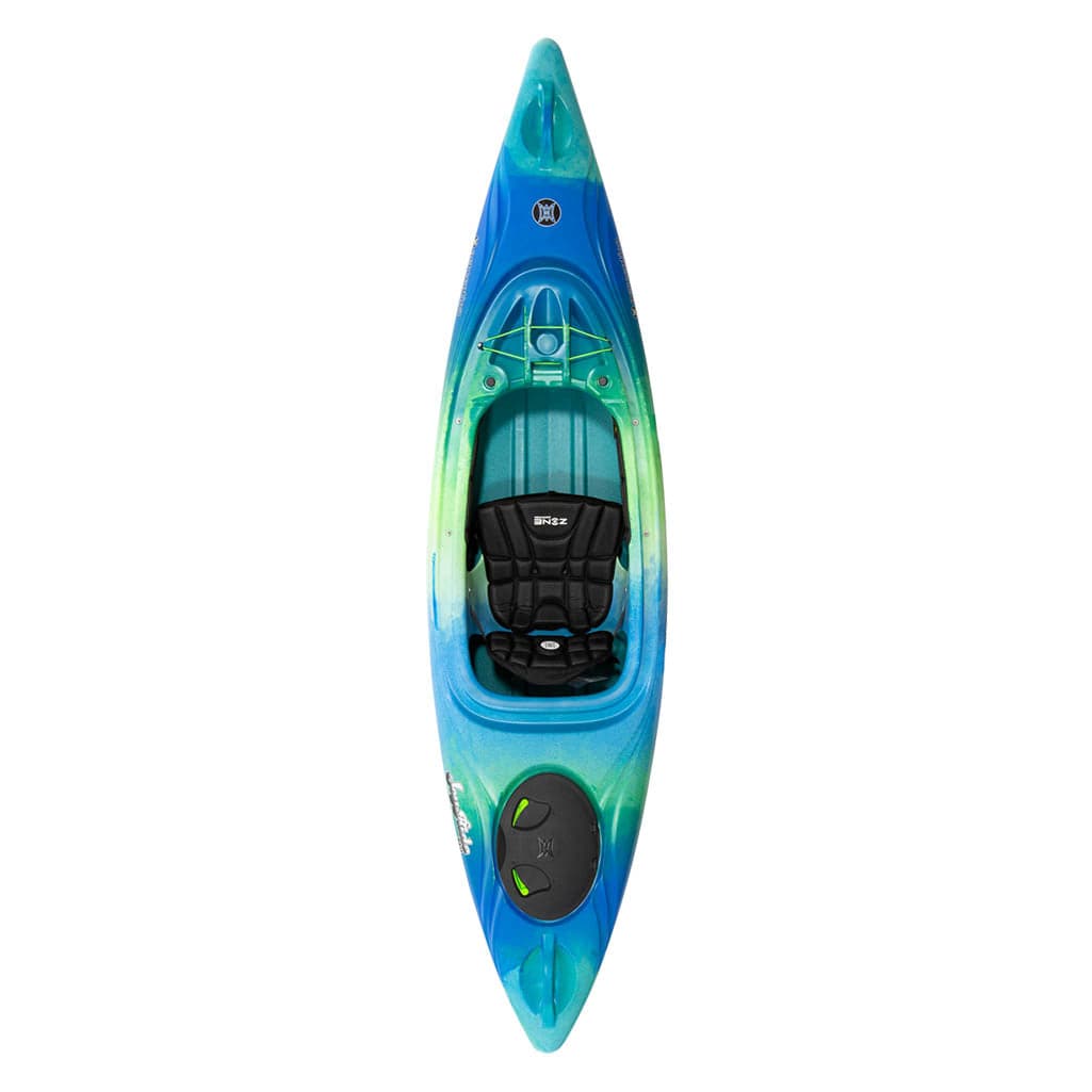 Featuring the Joyride 10 & 12 sit-inside rec / touring kayak manufactured by Perception shown here from an eighth angle.