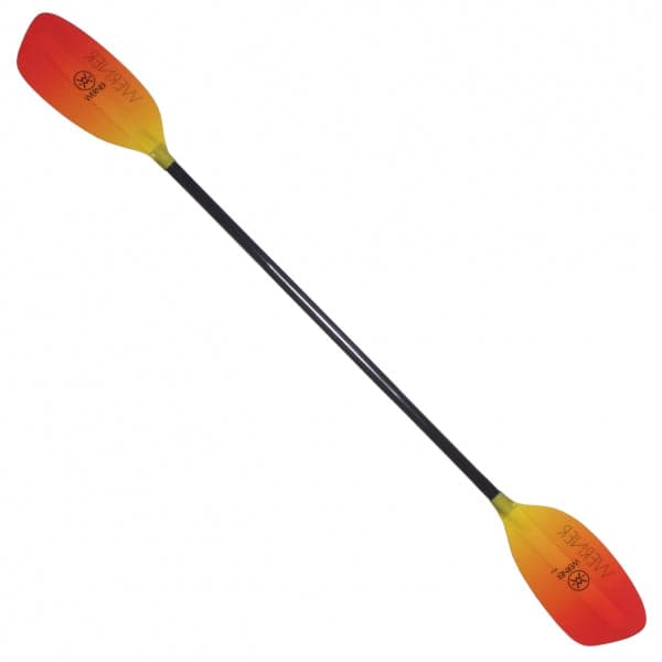 Featuring the Player fiberglass whitewater paddle, gift for kayaker manufactured by Werner shown here from a second angle.