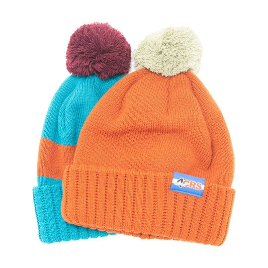 Featuring the 4CRS Pom Pom Beanie 4crs logo wear manufactured by 4CRS shown here from one angle.