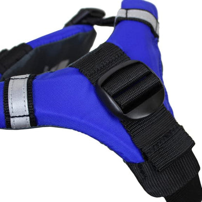 Featuring the Pup Float PFD dog pfd manufactured by Stohlquist shown here from a third angle.