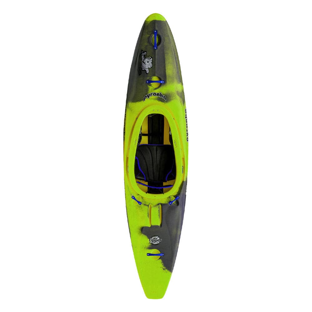 Featuring the Ripper 2 creek boat, freestyle kayak, play boat, river runner kayak manufactured by Pyranha shown here from a second angle.