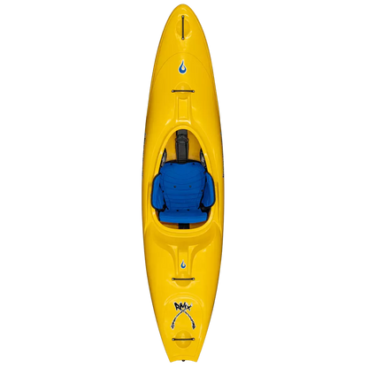 Featuring the RMX creek boat, liquid logic, remix, river runner kayak manufactured by LiquidLogic shown here from a third angle.