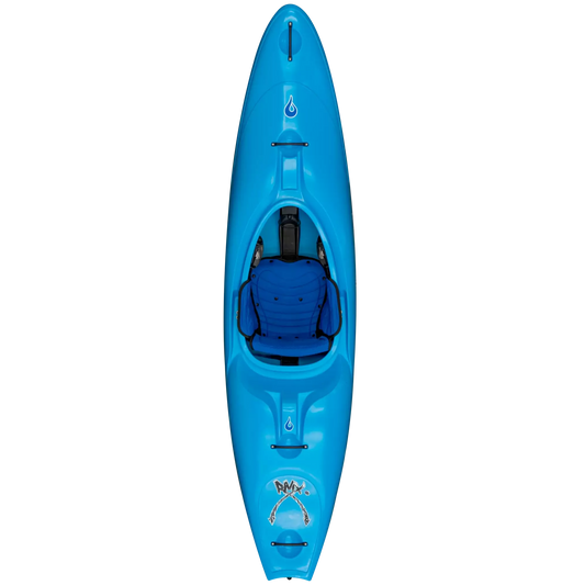 Featuring the RMX creek boat, liquid logic, remix, river runner kayak manufactured by LiquidLogic shown here from a second angle.