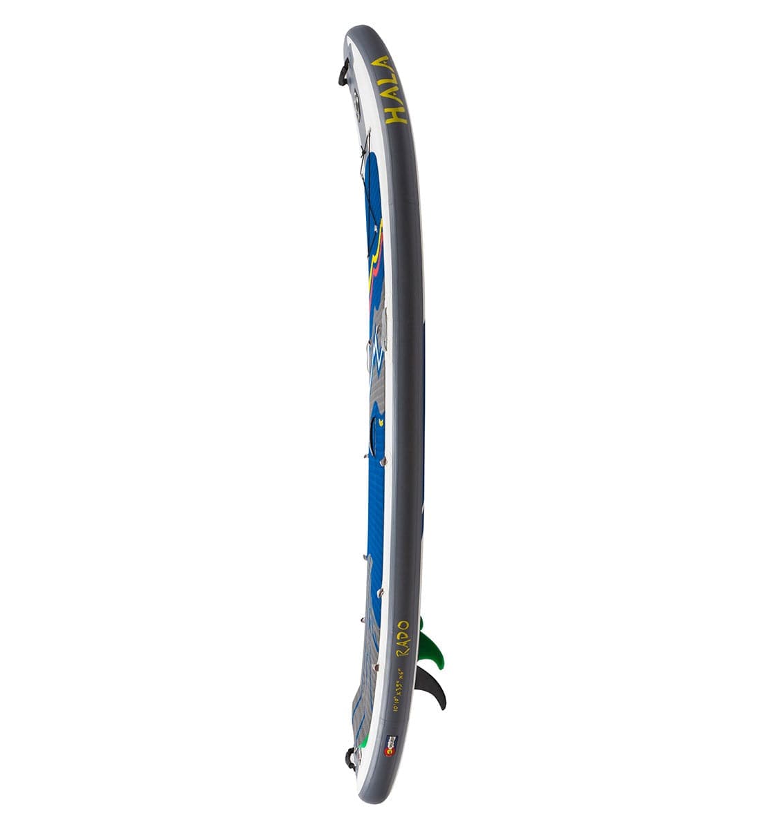 Featuring the Rado 10'10 Inflatable SUP inflatable sup, whitewater sup manufactured by Hala shown here from a third angle.