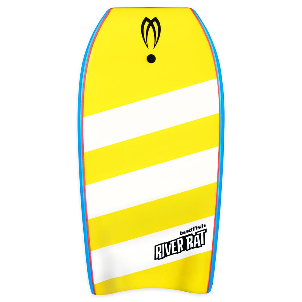 Featuring the River Rat whitewater sup manufactured by Badfish shown here from a second angle.