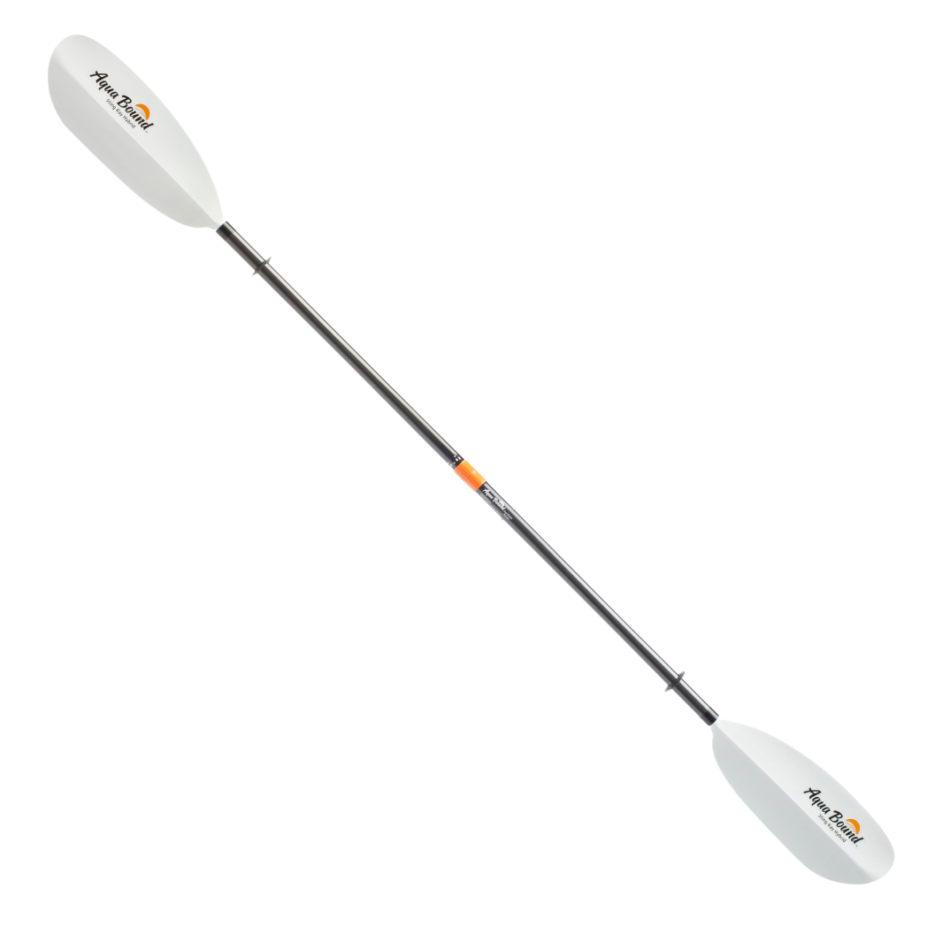 Featuring the Sting Ray Hybrid 2-Piece Kayak Paddle fishing kayak paddle, fishing paddle, touring / rec paddle manufactured by AquaBound shown here from a second angle.