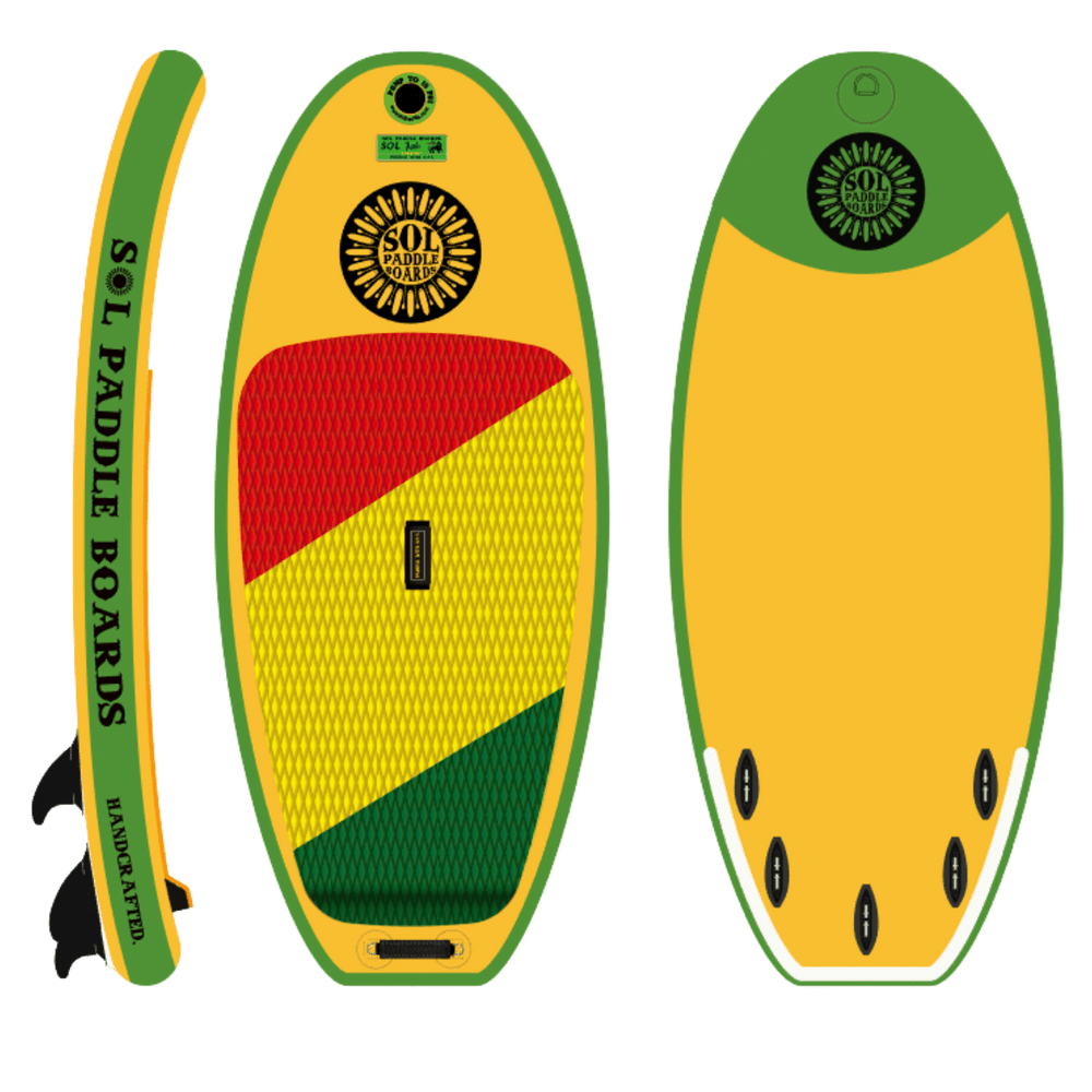 Featuring the SOLjah whitewater sup manufactured by SOL shown here from a second angle.