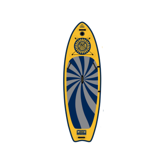 Featuring the SOLshine GalaXy inflatable sup manufactured by SOL shown here from one angle.