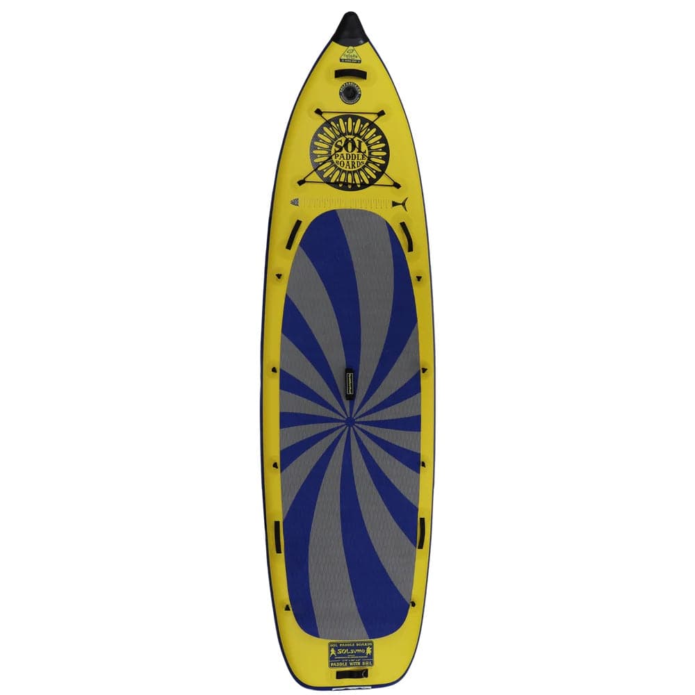 Featuring the Sol Sumo inflatable sup, whitewater sup manufactured by SOL shown here from a second angle.