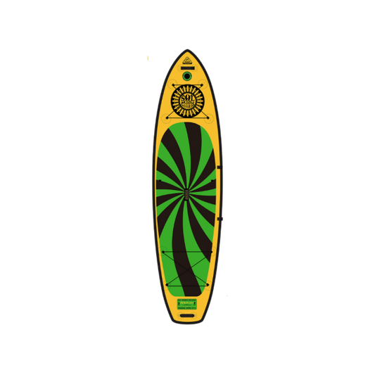 Featuring the SOLtrain Carbon GalaXy inflatable sup manufactured by SOL shown here from one angle.