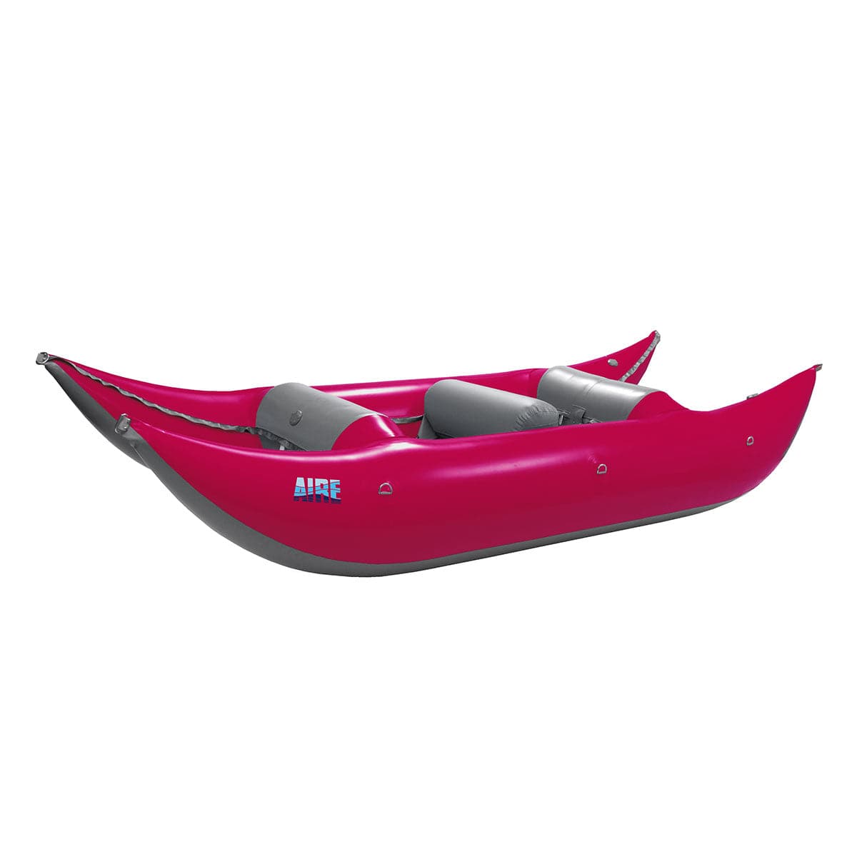 Featuring the Sabertooth 12' Paddle Cat cataraft manufactured by AIRE shown here from a thirteenth angle.