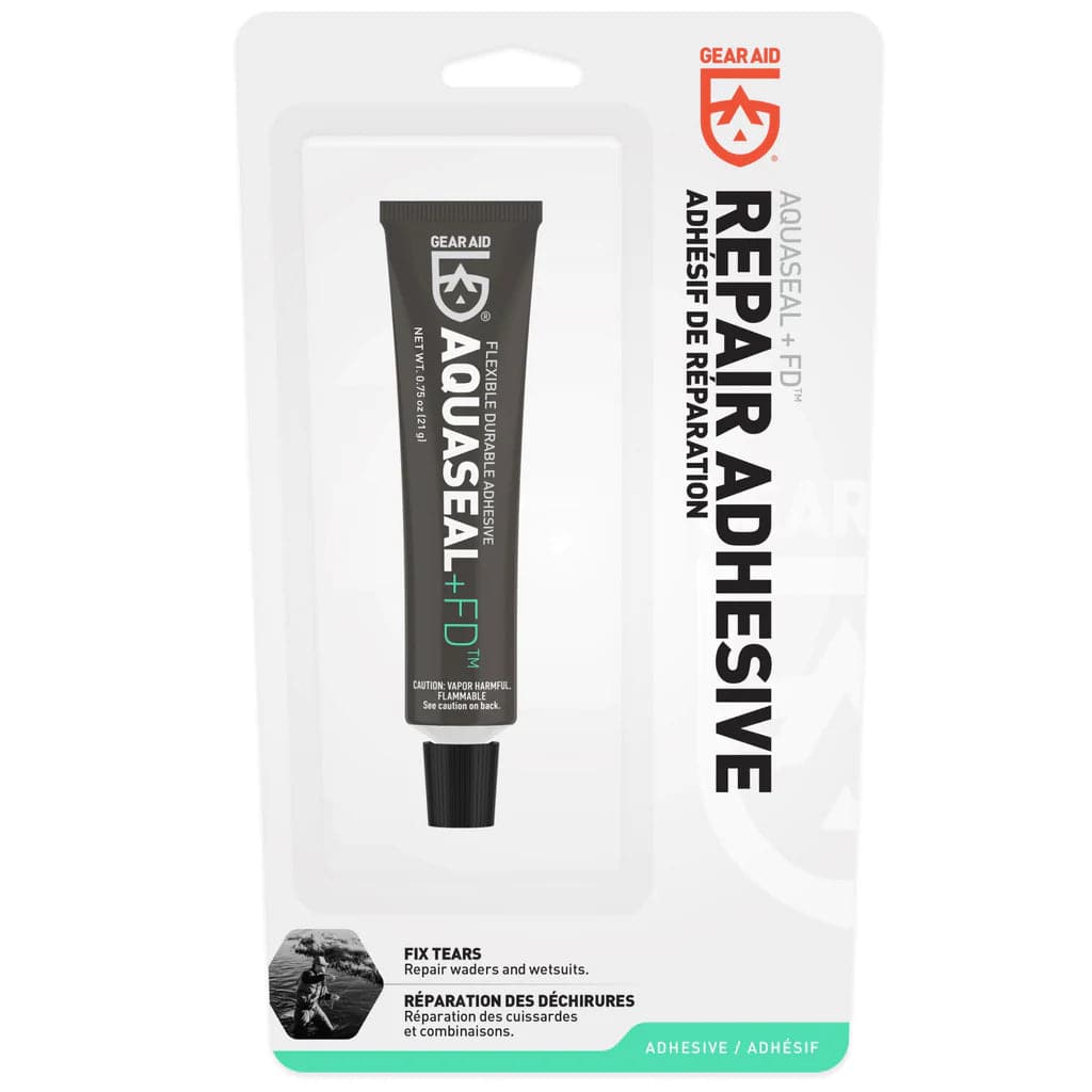 Featuring the Aquaseal+FD adhesive, canoe care, canoe repair, glue, kayak care, kayak repair, men's dry wear, women's dry wear manufactured by Gear Aid shown here from a second angle.