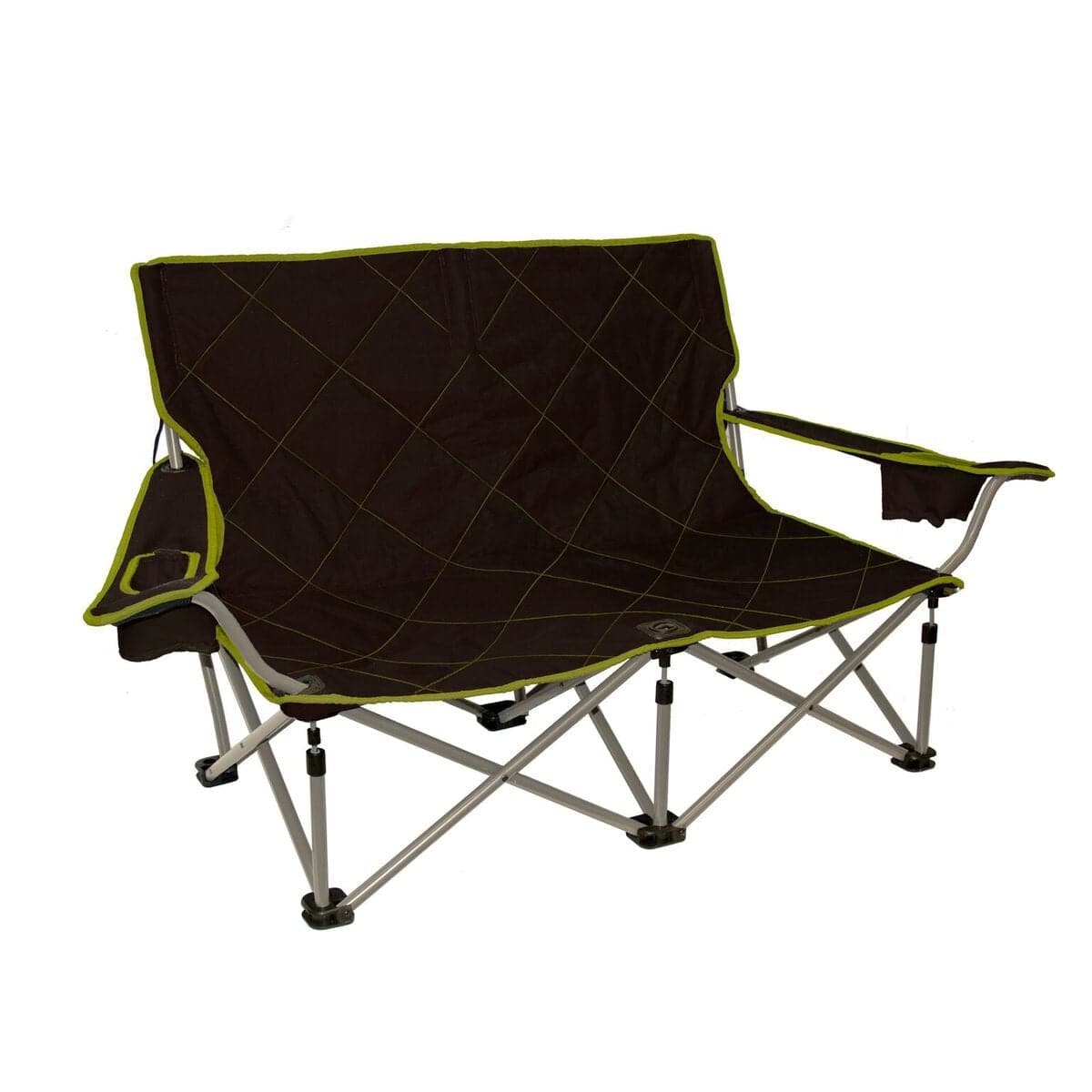 Featuring the Shorty Camp Couch camp couch, chair, table manufactured by Travel Chair shown here from one angle.