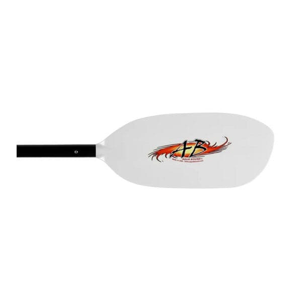 Featuring the Shred 4-Piece Paddle breakdown paddle, carbon fiber whitewater paddle, entry level whitewater paddle, fiberglass whitewater paddle, hand paddle, ik paddle, pack raft paddle, travel paddle manufactured by AquaBound shown here from a sixth angle.