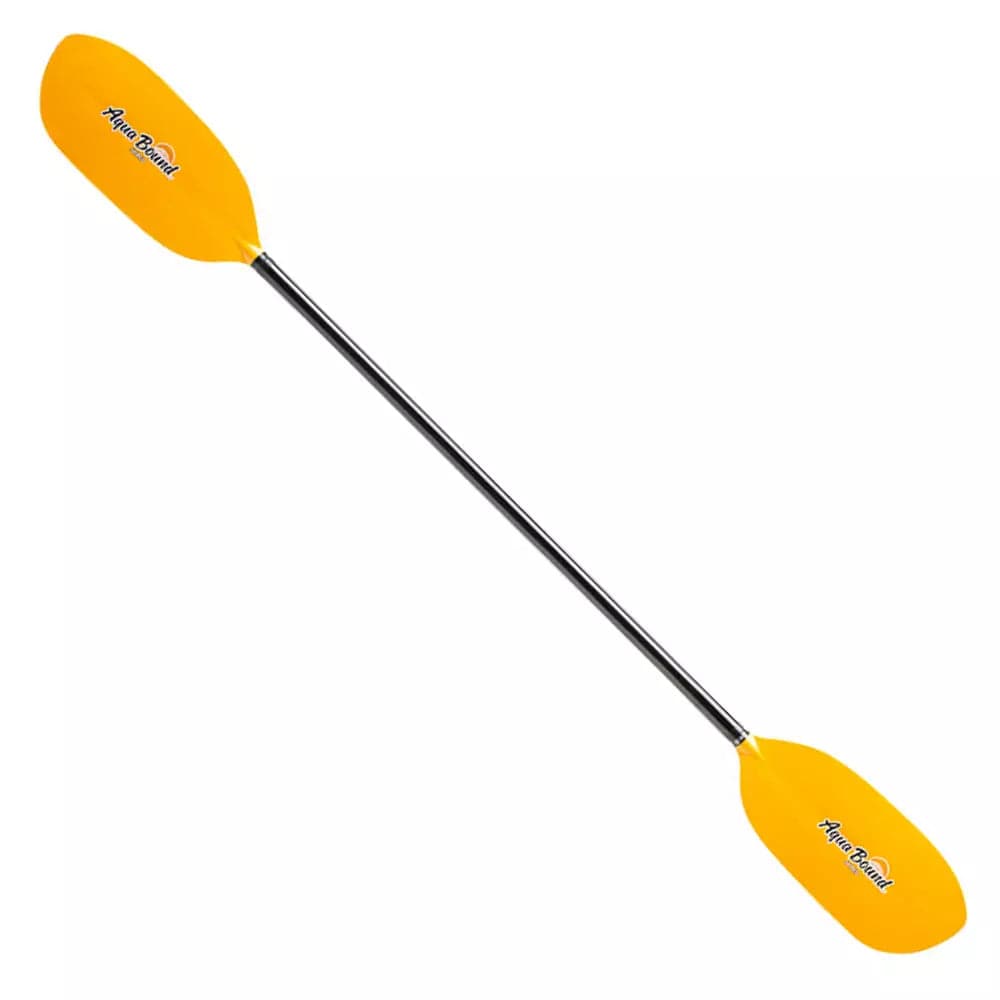 Featuring the Shred Kayak Paddle carbon fiber whitewater paddle, entry level whitewater paddle, fiberglass whitewater paddle manufactured by AquaBound shown here from a fourth angle.