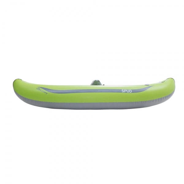 Featuring the Tributary Spud IK ducky, inflatable kayak manufactured by AIRE shown here from a fourth angle.