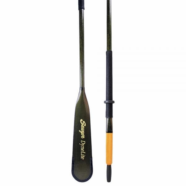Featuring the SquareTop DyneLite Oars blade, oar manufactured by Sawyer shown here from one angle.