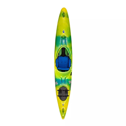 Featuring the Stinger XP expedition / cross over kayak manufactured by LiquidLogic shown here from one angle.