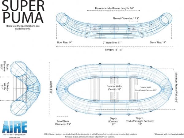 AIRE Super Puma 13' Whitewater / Fishing Raft - 4Corners Riversports