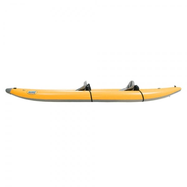 Featuring the Super Lynx Inflatable Kayak ducky, inflatable kayak manufactured by AIRE shown here from a third angle.