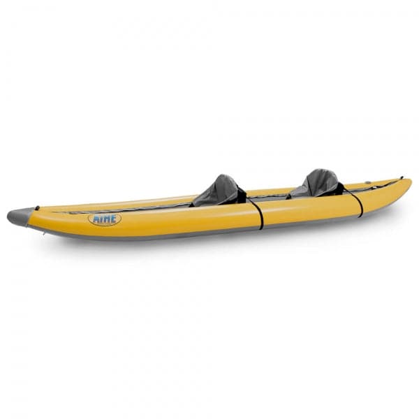 Featuring the Super Lynx Inflatable Kayak ducky, inflatable kayak manufactured by AIRE shown here from one angle.
