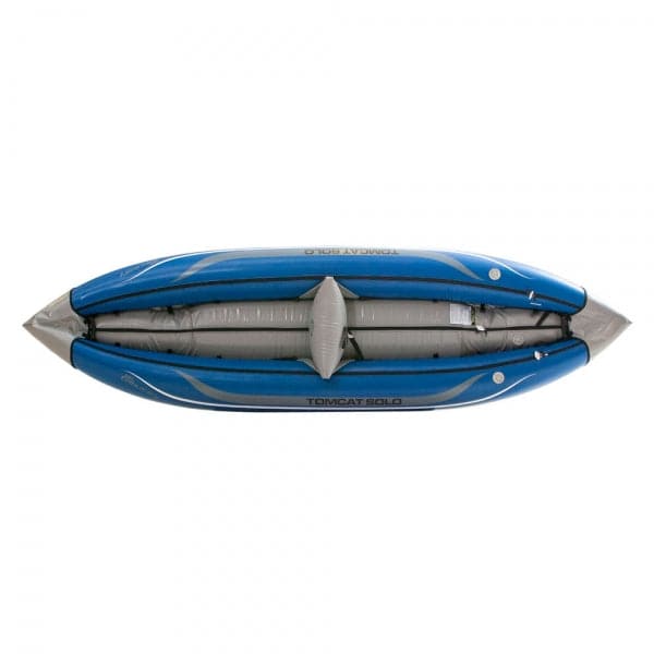Featuring the Tributary Tomcat Solo Inflatable Kayak ducky, gift for kayaker, inflatable kayak manufactured by AIRE shown here from a second angle.