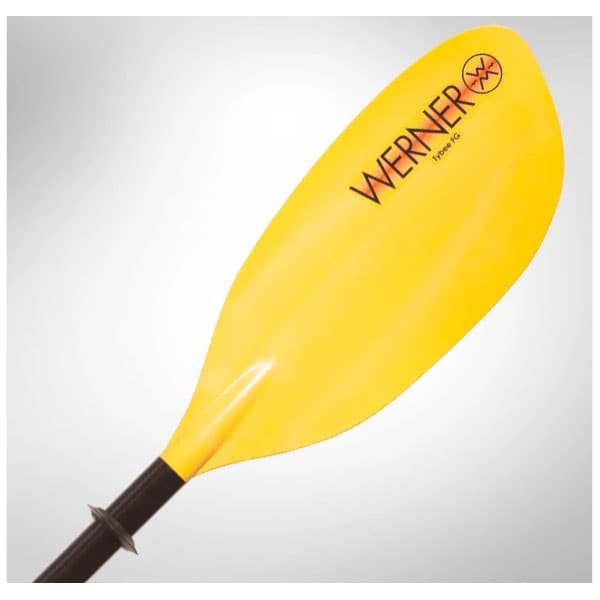 Featuring the Tybee 4-Piece Paddle breakdown paddle, fishing kayak paddle, fishing paddle, hand paddle, ik paddle, pack raft paddle, touring / rec paddle manufactured by Werner shown here from a second angle.