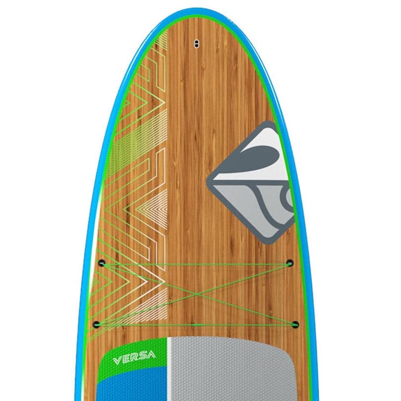 Featuring the Versa 10'6 rigid sup manufactured by Boardworks shown here from a third angle.