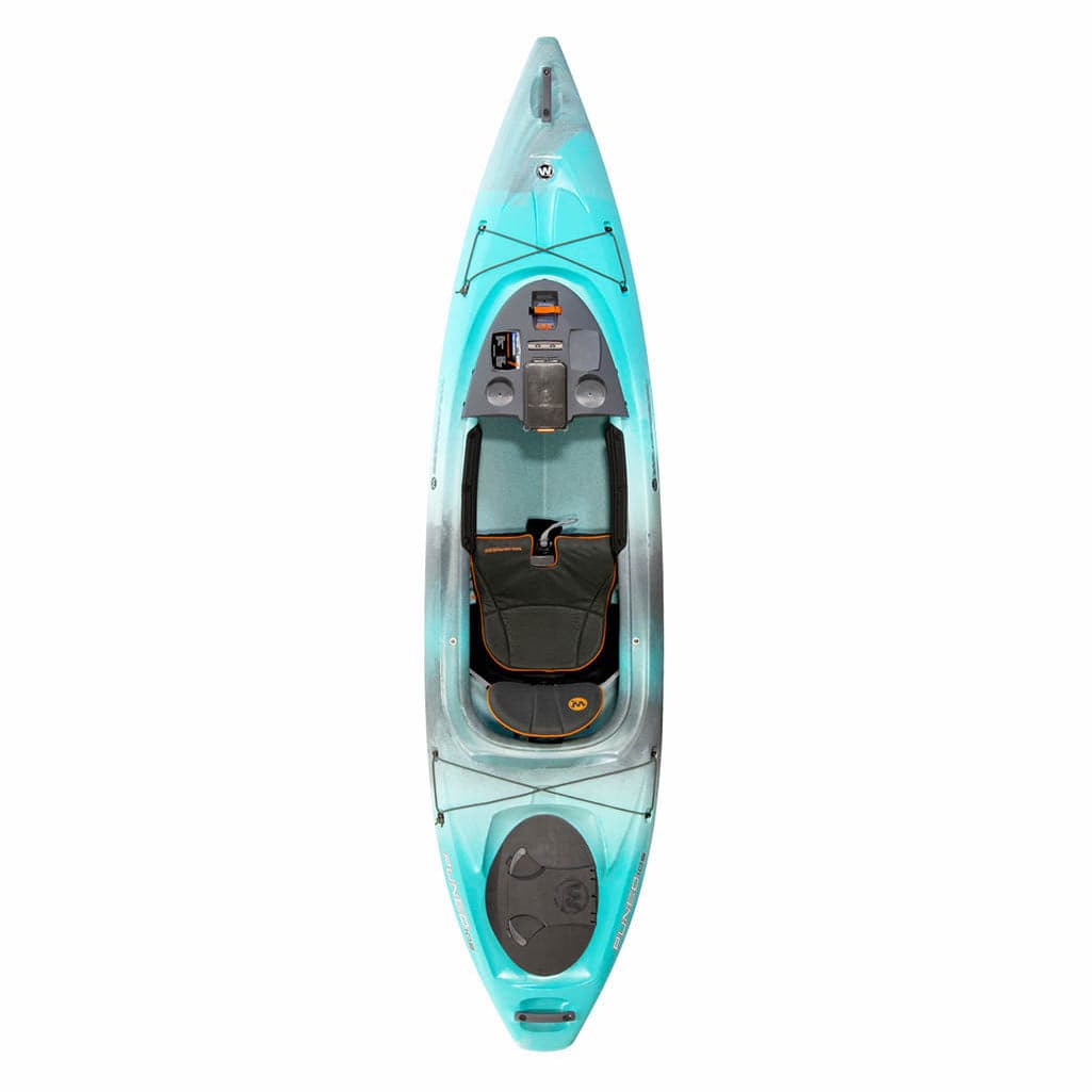 Featuring the Pungo 105, 120 & 125 fishing kayak, sit-inside rec / touring kayak manufactured by Wilderness Systems shown here from a fourth angle.