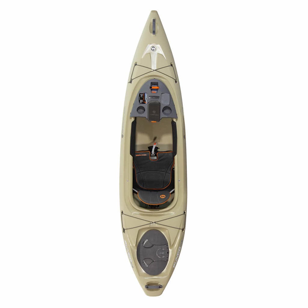 Featuring the Pungo 105, 120 & 125 fishing kayak, sit-inside rec / touring kayak manufactured by Wilderness Systems shown here from a fifth angle.