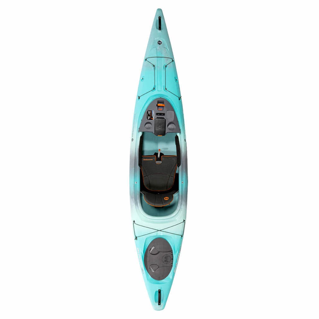 Featuring the Pungo 105, 120 & 125 fishing kayak, sit-inside rec / touring kayak manufactured by Wilderness Systems shown here from a sixth angle.