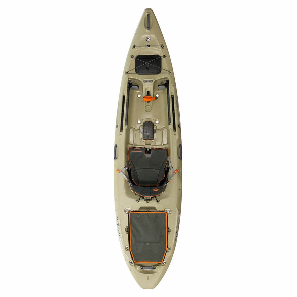Featuring the Tarpon 105 & 120 fishing kayak, sit-on-top rec / touring kayak manufactured by Wilderness Systems shown here from one angle.