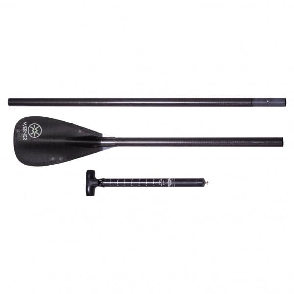 Featuring the Rip Stick Stand Up Paddle 1-piece sup paddle, 2-piece sup paddle, 3-piece sup paddle manufactured by Werner shown here from a second angle.