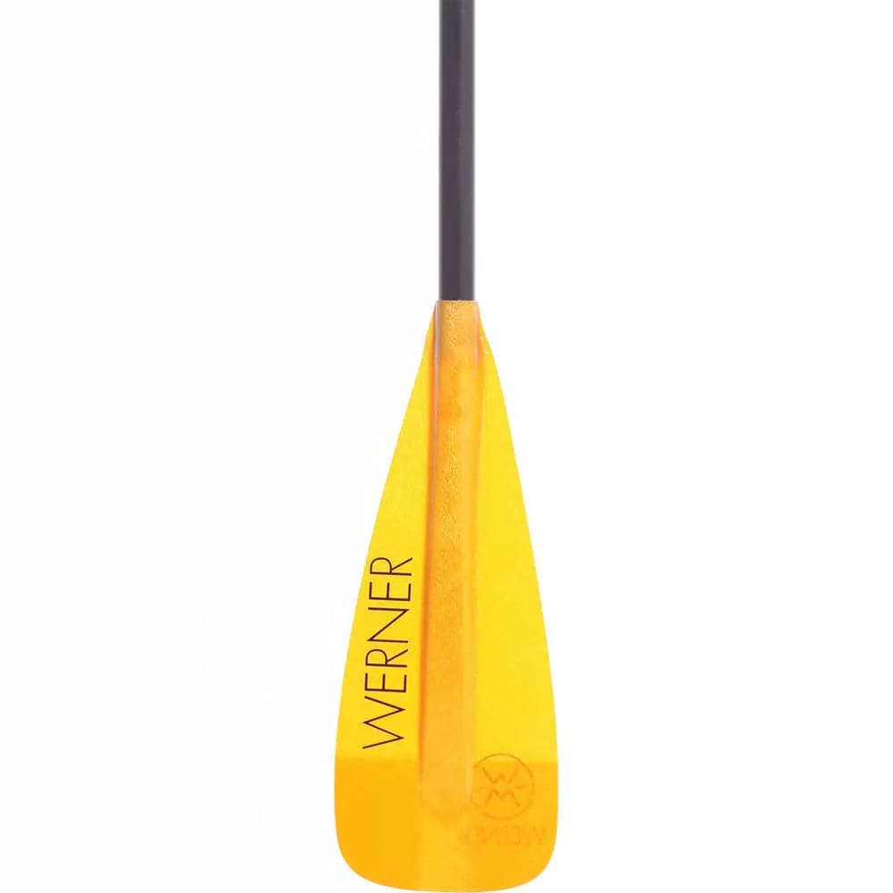 Featuring the Session 1pc Whitewater SUP Paddle 1-piece sup paddle manufactured by Werner shown here from one angle.