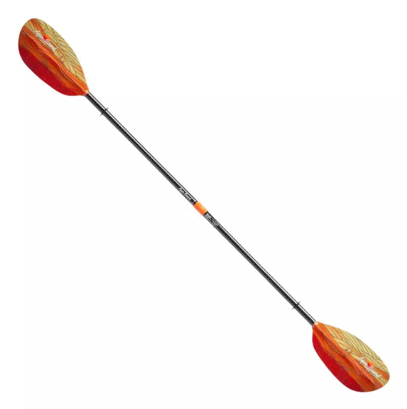 Featuring the Whiskey 4-Piece Paddle breakdown paddle, fishing kayak paddle, fishing paddle, hand paddle, ik paddle, pack raft paddle, touring / rec paddle manufactured by AquaBound shown here from a fifth angle.