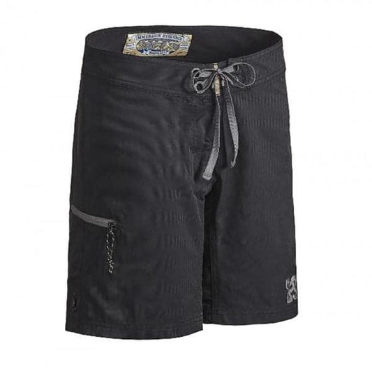 Featuring the Women's Guide Shorts women's swim wear manufactured by Immersion Research shown here from one angle.