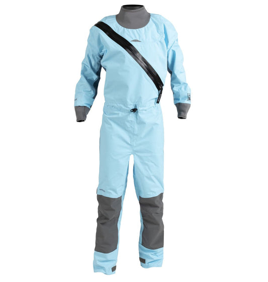 Featuring the Swift Entry Drysuit (Hydrus 3.0) with Dropseat - Women's women's dry wear manufactured by Kokatat shown here from one angle.
