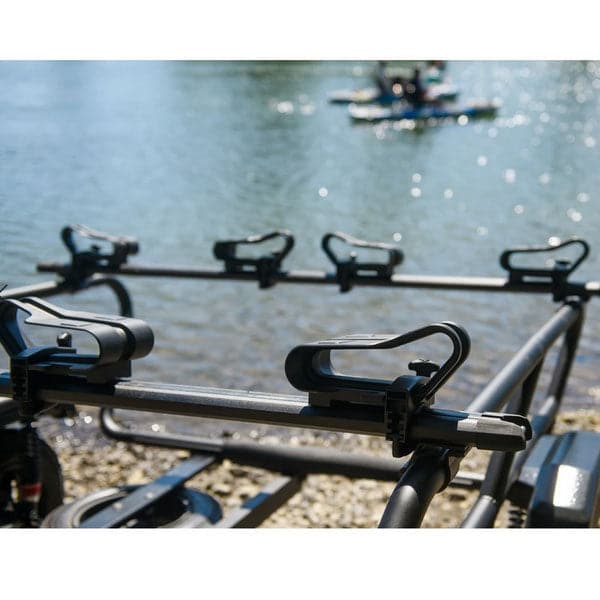 Featuring the Big Catch bike mount, fishing accessory, heavy duty mount, rec kayak accessory, snow mount, tour kayak accessory, transport, water mount manufactured by Yakima shown here from an eighth angle.