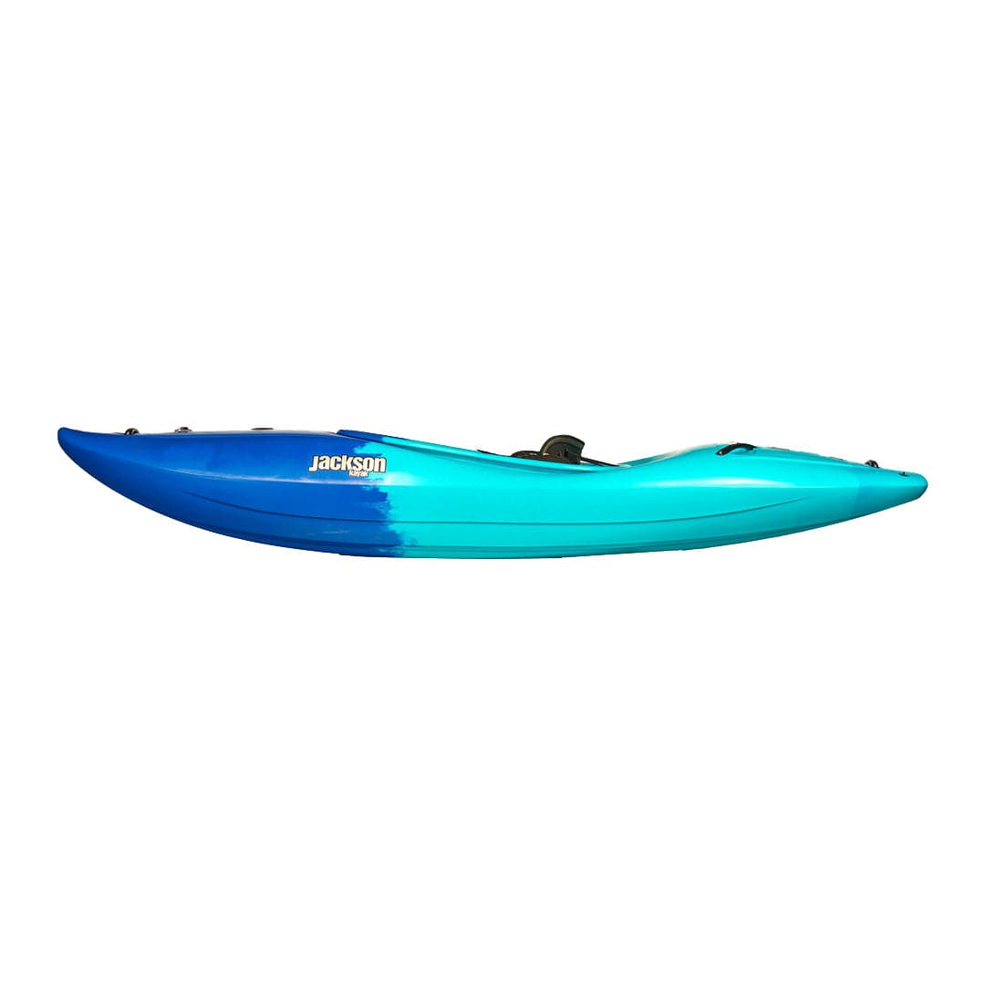 Featuring the Zen 3.0 creek boat, river runner kayak manufactured by Jackson Kayak shown here from a third angle.