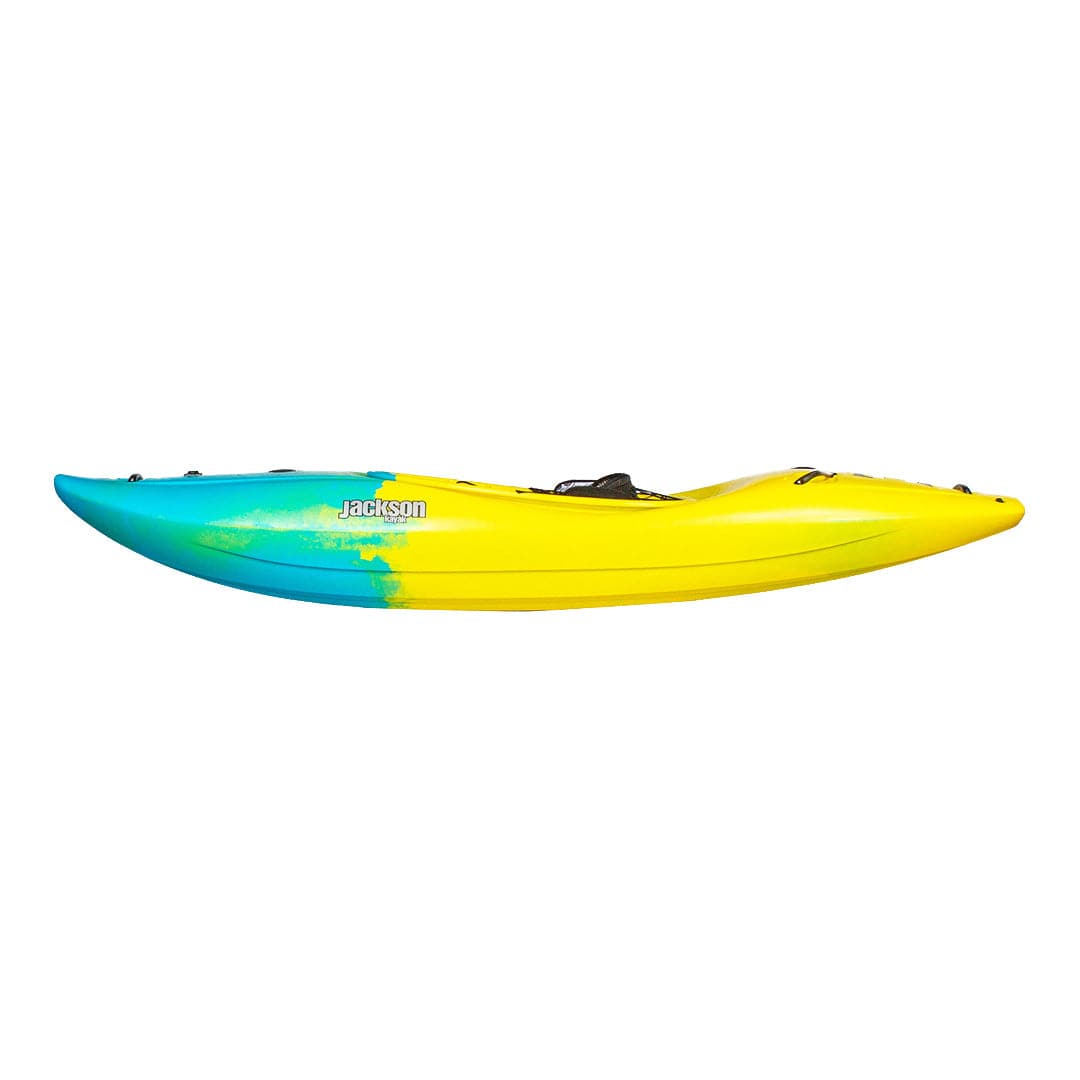 Featuring the Zen 3.0 creek boat, river runner kayak manufactured by Jackson Kayak shown here from a fourth angle.