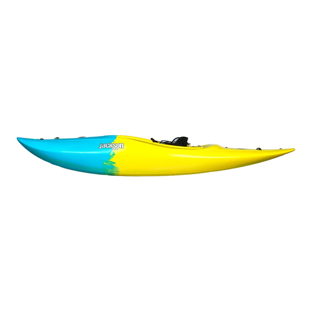 Featuring the Antix 2.0 creek boat, freestyle kayak, play boat, river runner kayak manufactured by Jackson Kayak shown here from a sixth angle.