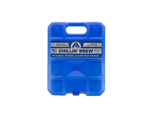 The Arctic Chillin' Brew Ice Pack by Canyon Coolers offers a handy handle and non-toxic formula, perfect for keeping beverages refreshingly cold on any occasion.