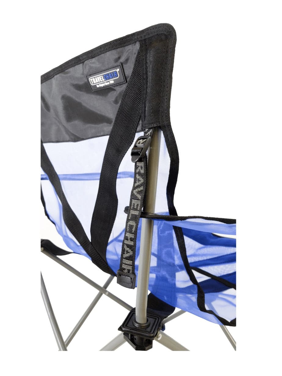 Featuring the Teddy Chair chair manufactured by Travel Chair shown here from a third angle.