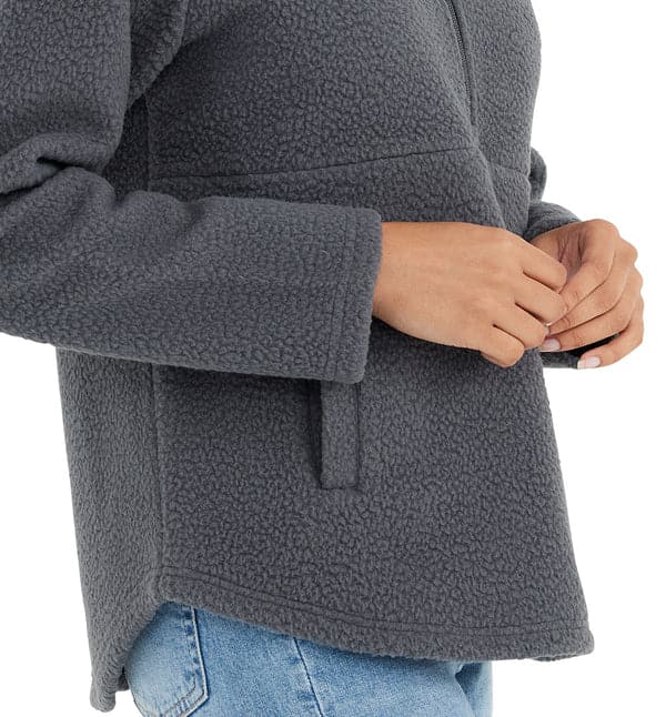 Featuring the Women's Sherpa Fleece women's sun wear manufactured by Free Fly shown here from a second angle.