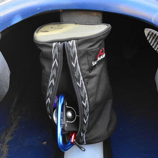 Featuring the Beam Bag kayak flotation, kayak outfitting manufactured by Salamander shown here from a second angle.