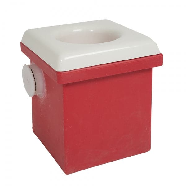 Featuring the Portable Camp Toilet System II toilet system manufactured by Coyote shown here from an eighth angle.