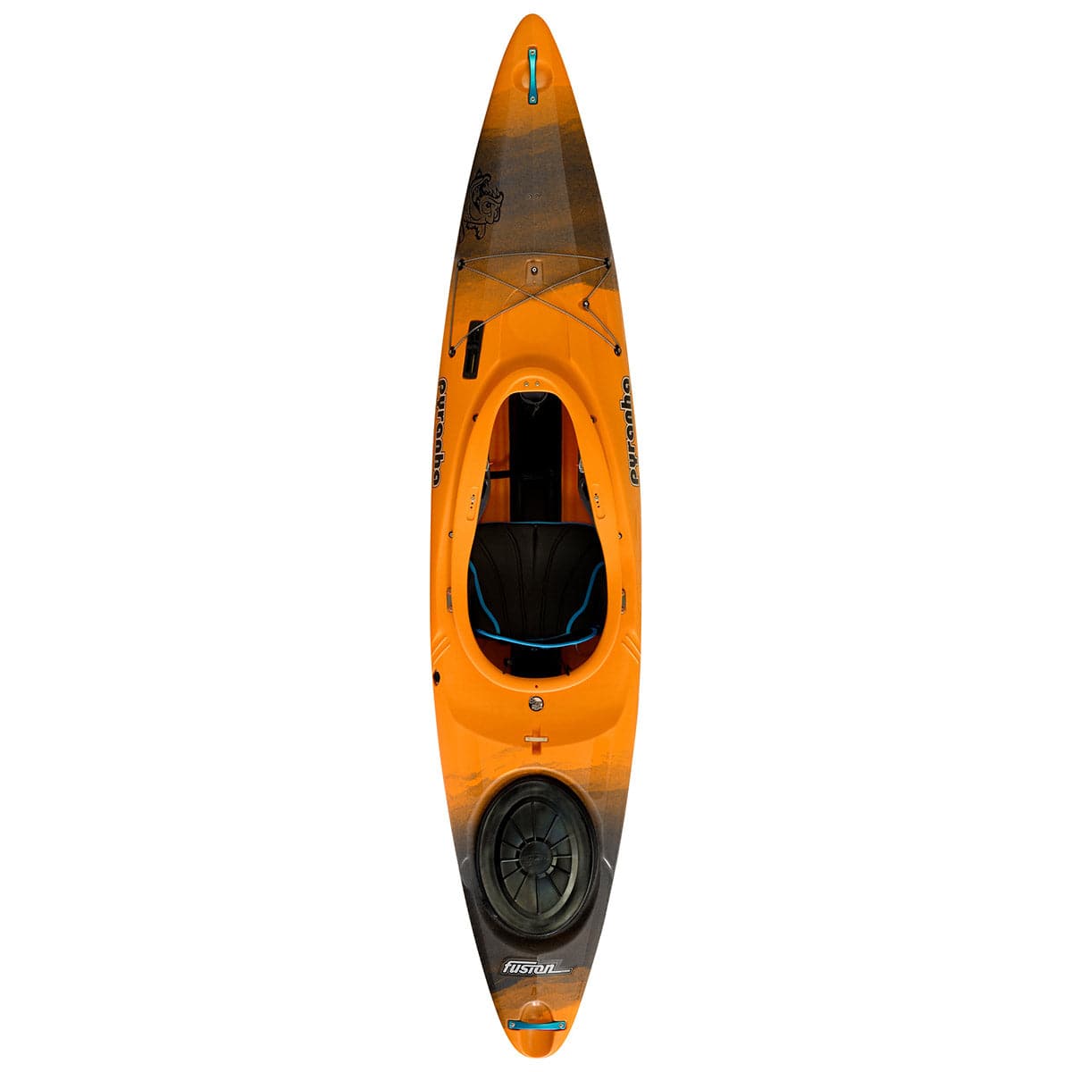 Featuring the Fusion MK II expedition / cross over kayak manufactured by Pyranha shown here from a second angle.