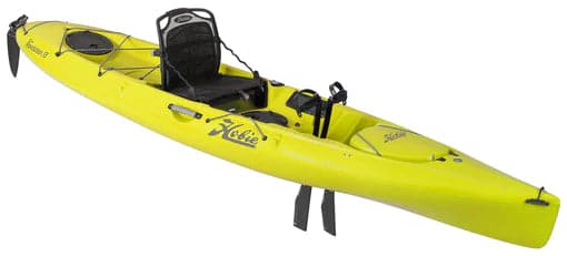 Featuring the Mirage Revolution 13  manufactured by Hobie shown here from one angle.