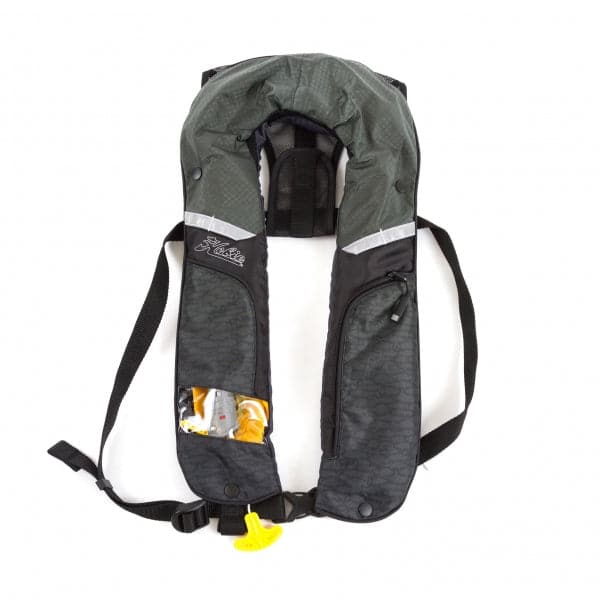 Featuring the Inflatable PFD inflatable pfd manufactured by Hobie shown here from a second angle.