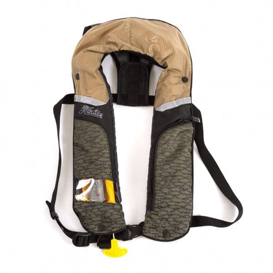 Featuring the Inflatable PFD inflatable pfd manufactured by Hobie shown here from one angle.